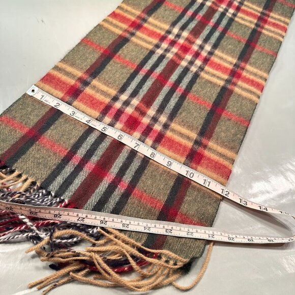 Alan Paine Neck Scarf El Corte Ingles Classic Plaid Wool Shawl Fringe Winter - Picture 9 of 12